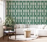 Modern Green Checkered Wallpaper Peel and Stick - Image 5