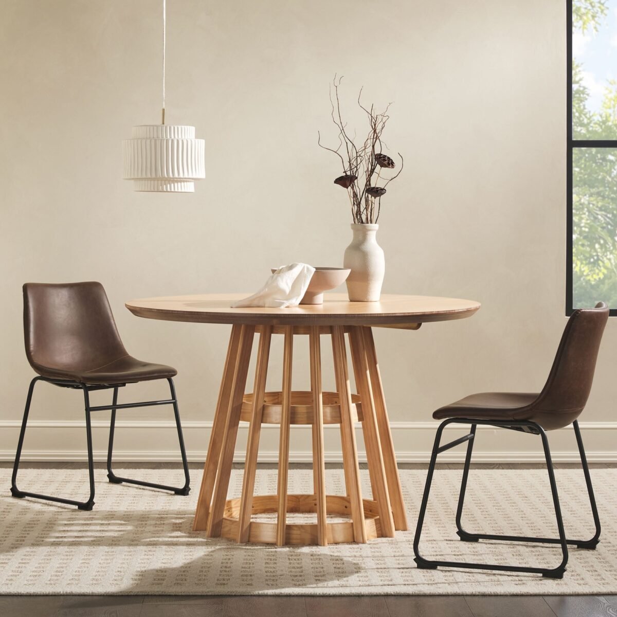 Modern 48 Round Solid Wood Dining Table - Image 12