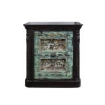 Farmhouse Style Distressed Antique Door Large Nightstand Cabinet - Image 2