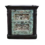Farmhouse Style Distressed Antique Door Large Nightstand Cabinet - Image 7