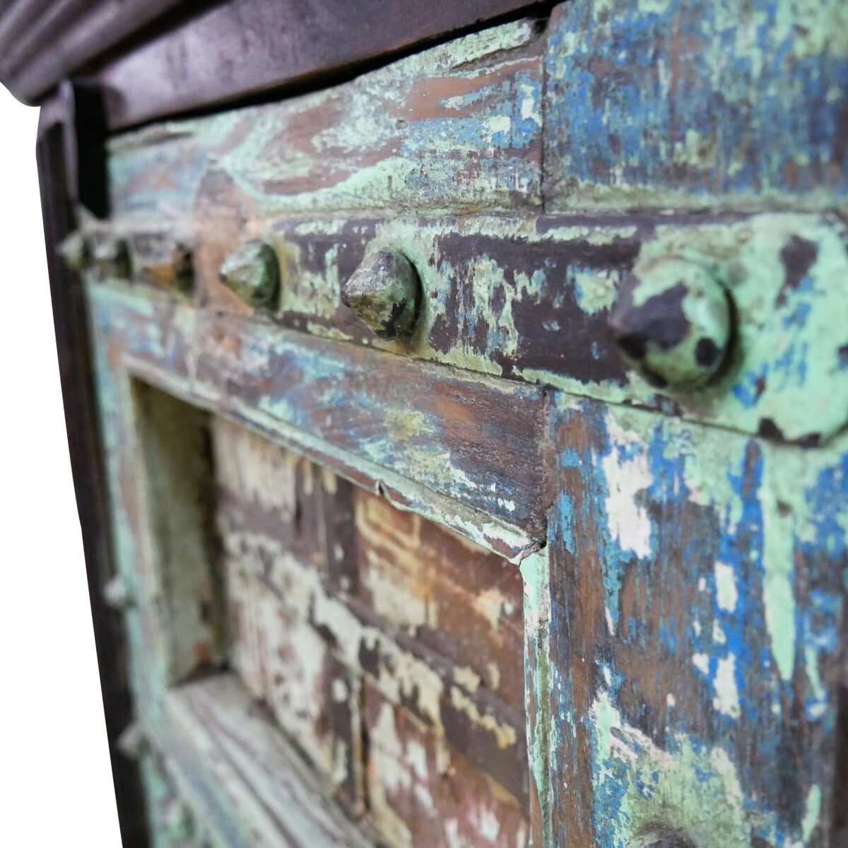 Farmhouse Style Distressed Antique Door Large Nightstand Cabinet - Image 7