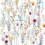 Colorful Wildflowers Herbarium Wallpaper - Image 2