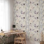 Hand Drawn Watercolor Japanese Cranes Wallpaper - Image 4