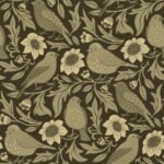 Heritage Birds & Wildflowers - Olive Green Botanical Wallpaper - Image 2
