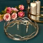 Round Brillo Mirror Glass SS Tray, Silver - Image 2