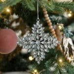 Handcrafted 4-Inch Jeweled Snowflake And Star Christmas Ornaments - Elegant Holiday Decor - Image 4