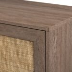 58" 2 Door Wood and Rattan TV Stand - Image 5