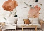 Crane Mural Wallpaper - Japanese Floral Wallpaper Mural - Vintage Peel and Stick Wallpaper - Image 6