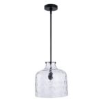 Kara Farmhouse 1-Light Textured Glass Nickel Island Pendant Light - Image 13