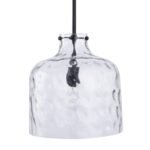 Kara Farmhouse 1-Light Textured Glass Nickel Island Pendant Light - Image 17