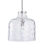 Kara Farmhouse 1-Light Textured Glass Nickel Island Pendant Light - Image 7