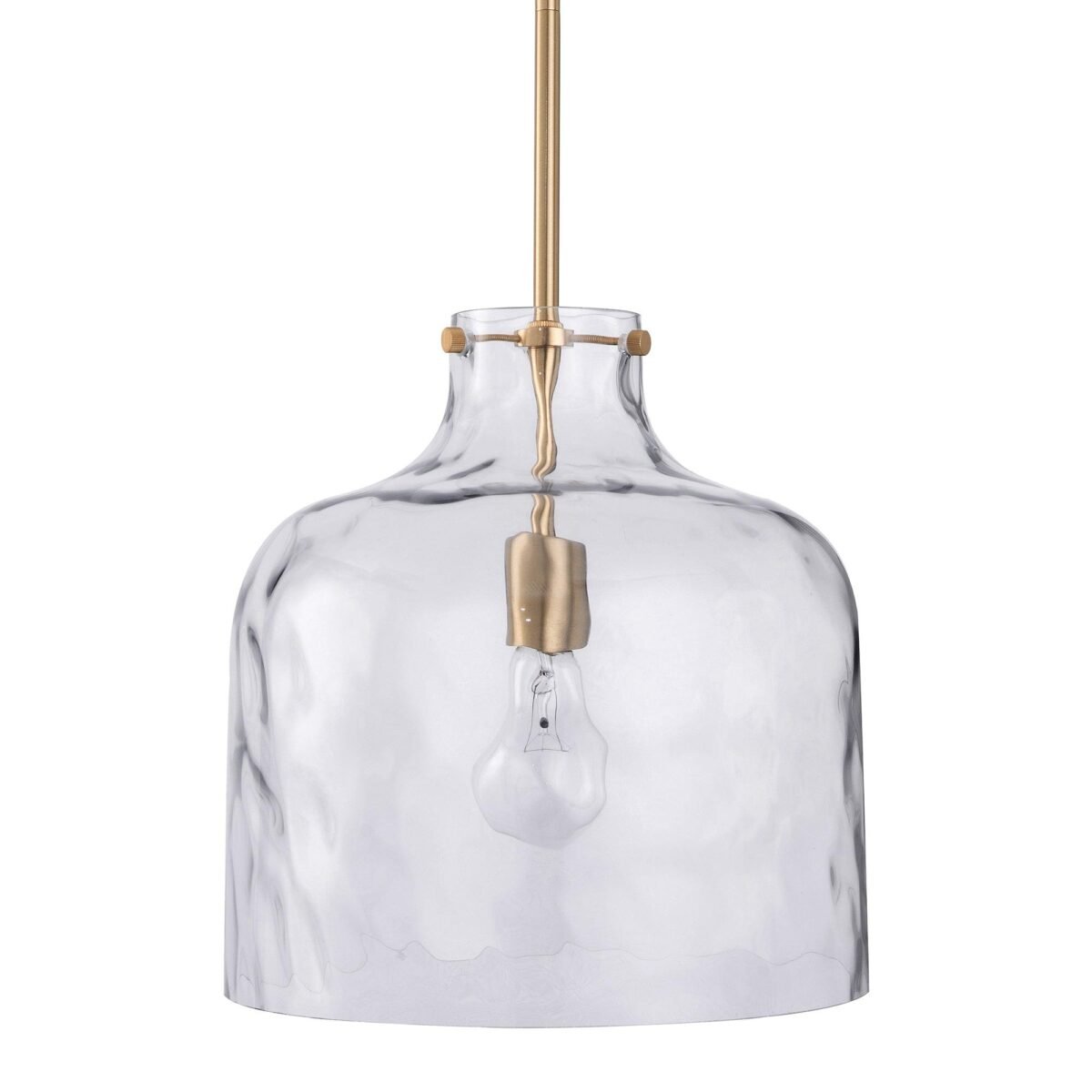Kara Farmhouse 1-Light Textured Glass Nickel Island Pendant Light - Image 12