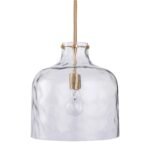 Kara Farmhouse 1-Light Textured Glass Nickel Island Pendant Light - Image 12