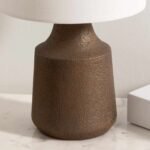 Kumlu Ribbed Ceramic White Table Lamp - Image 4