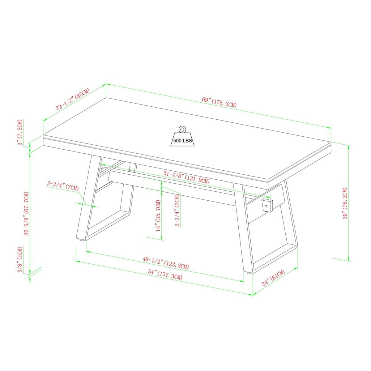Brickell Modern Industrial Bridge-Leg Dining Table & Desk - Image 11