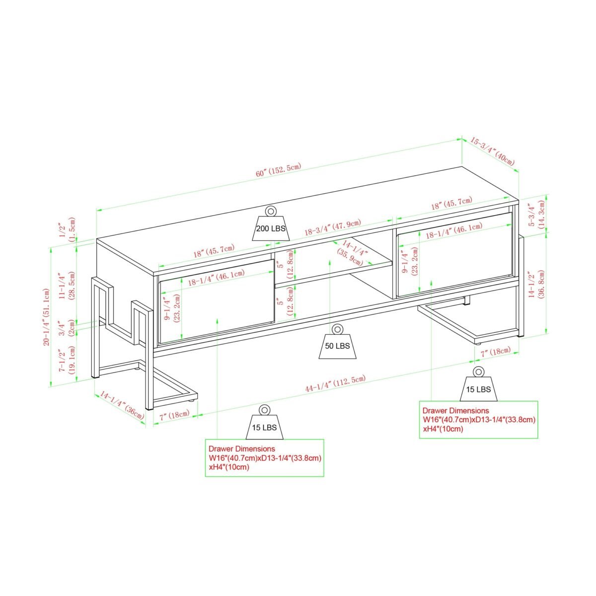 Betty Modern Glam 2-Drawer TV Stand - Image 10