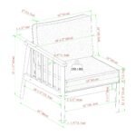 Circa Modern 6-Piece Spindle Solid Wood Outdoor Sectional and Coffee Table - Image 4