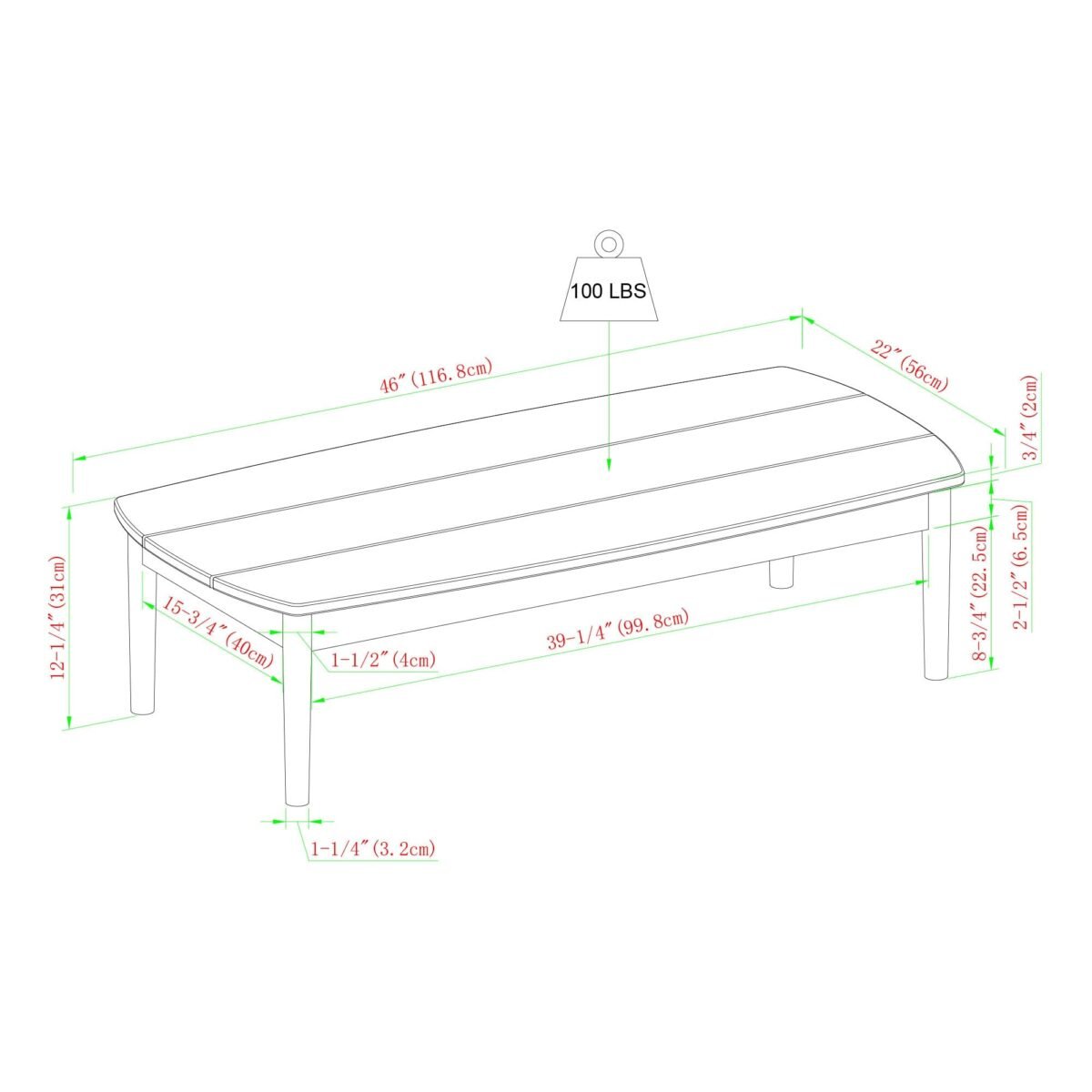 Circa Modern Solid Wood Patio Coffee Table - Image 8