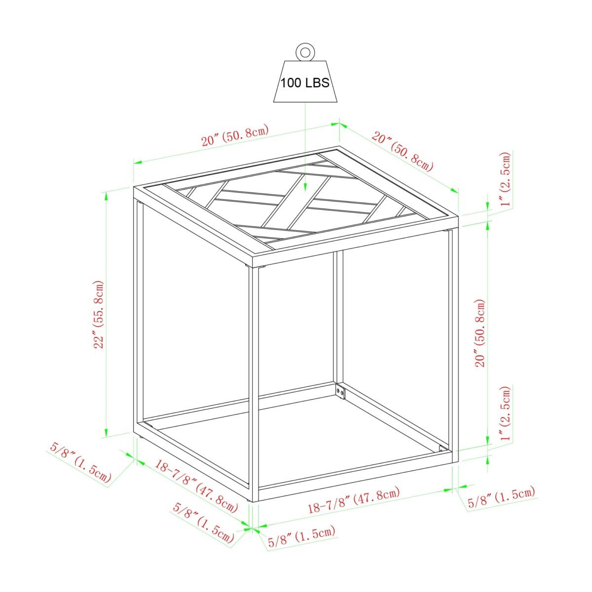 Parquet 20" Square Side Table - Image 4