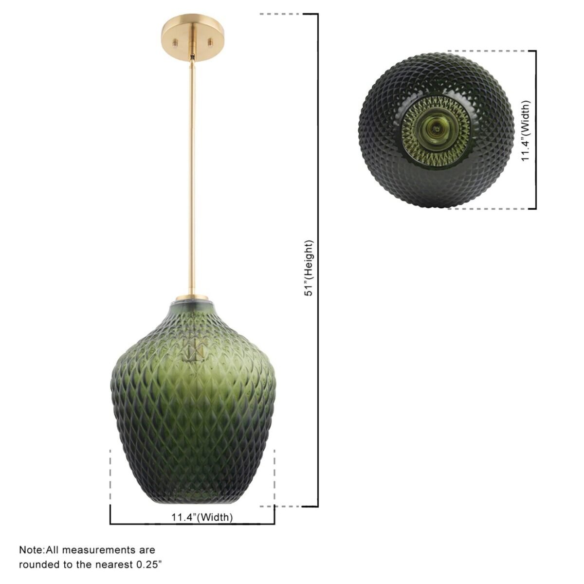 Lavine 1-light Olive Handblown Glass Mini Island Pendant Light - Image 10