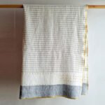Handcrafted 100% Linen Ivory Throw Blanket with Grey Stripes - 50" x 70" Elegant Home Decor - Image 6