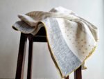 Handcrafted 100% Linen Ivory Throw Blanket with Grey Stripes - 50" x 70" Elegant Home Decor - Image 4