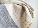 Handcrafted 100% Linen Ivory Throw Blanket with Grey Stripes - 50" x 70" Elegant Home Decor - Image 8