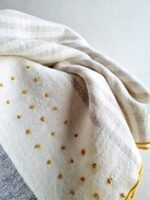 Handcrafted 100% Linen Ivory Throw Blanket with Grey Stripes - 50" x 70" Elegant Home Decor - Image 10