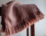 Handcrafted 100% Linen Throw Blanket in Rich Chocolate Brown with Elegant Fringe, 50" x 70" - Image 7