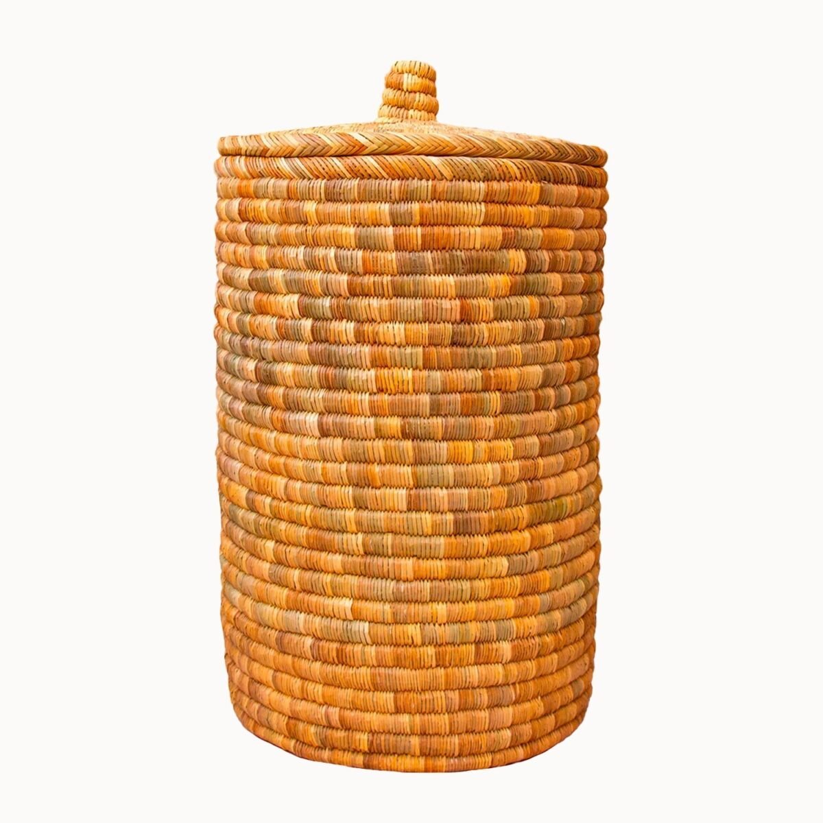 Lidded Palm Laundry/Storage Basket - Image 1