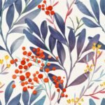 Berries and Blue Leaves Wallpaper - Image 2