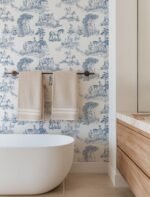 Classic Blue French Toile Wallpaper - Elegant Countryside Wallcovering - Image 4