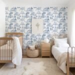 Classic Blue French Toile Wallpaper - Elegant Countryside Wallcovering - Image 5