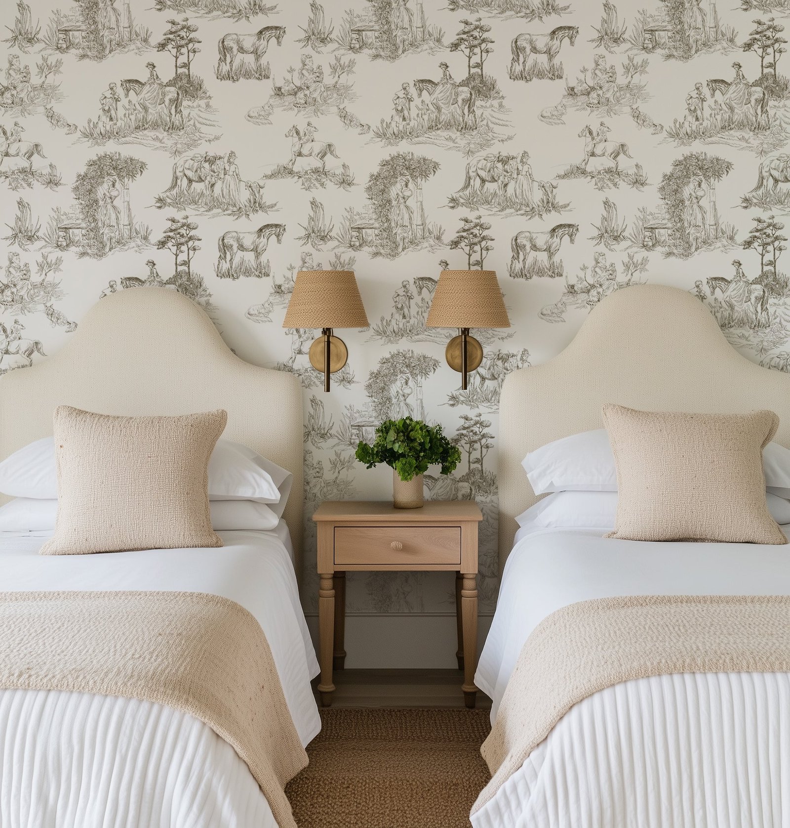 Luxury French Toile Wallpaper - Elegant Vintage Horse & Equestrian Wallcovering - Image 5