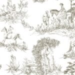 Luxury French Toile Wallpaper - Elegant Vintage Horse & Equestrian Wallcovering - Image 2
