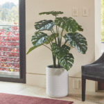 CG Hunter 4' Lifelike Monstera Plant in Sleek Gray Planter – Realistic Tropical Decor - Image 3