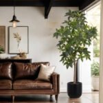 7' Lifelike Faux Potted Money Tree - Elegant Home Decor for Modern Interiors - Image 2