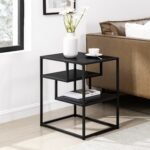 Maya 16" Contemporary Metal and Wood Side Table - Image 6
