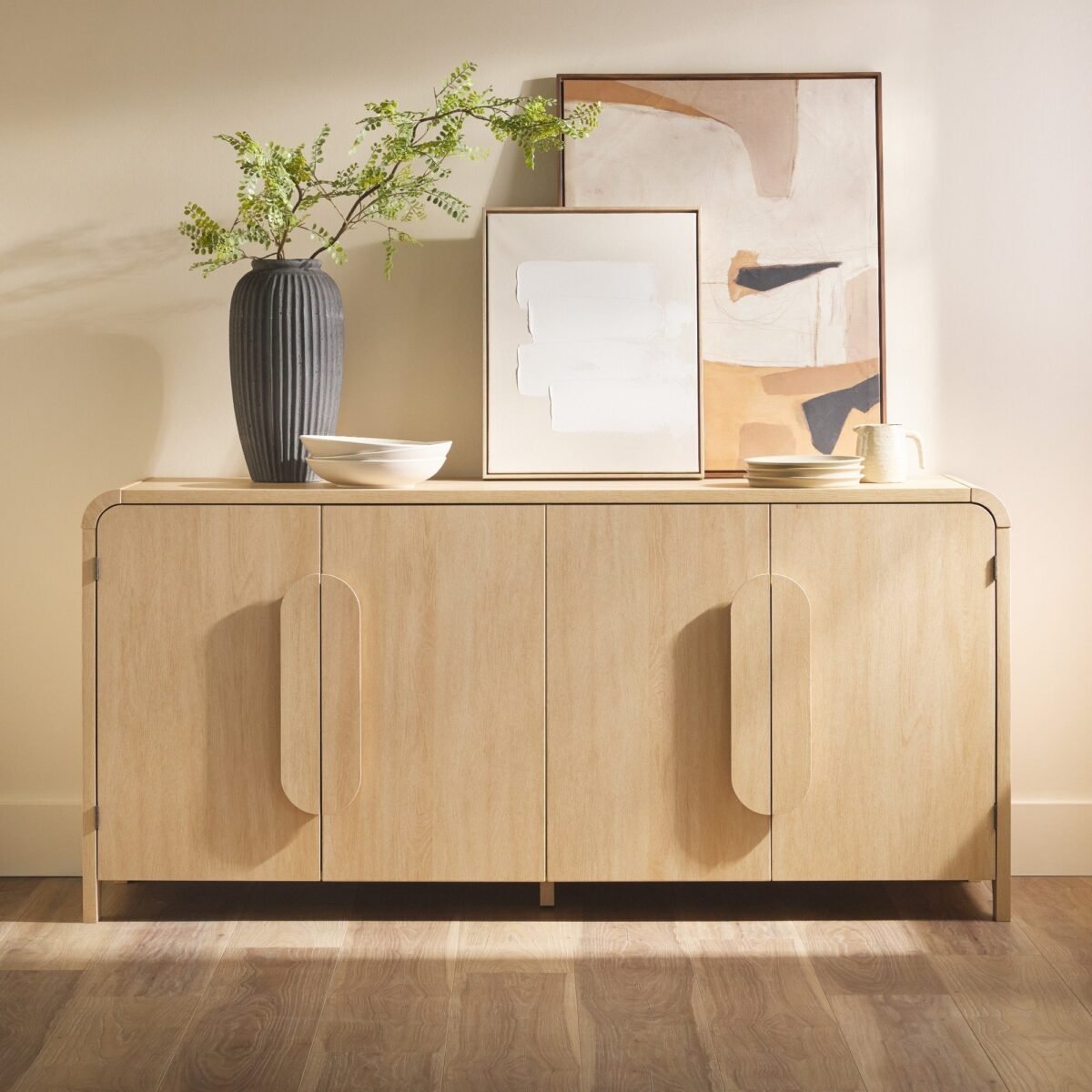 Chantelle Modern Curved Buffet Sideboard and TV Stand - Image 3