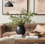 Paper Mache Moon Vase - Black - Image 3