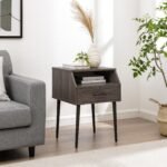18" 1-Drawer Contemporary Side Table with Open Storage - Image 4