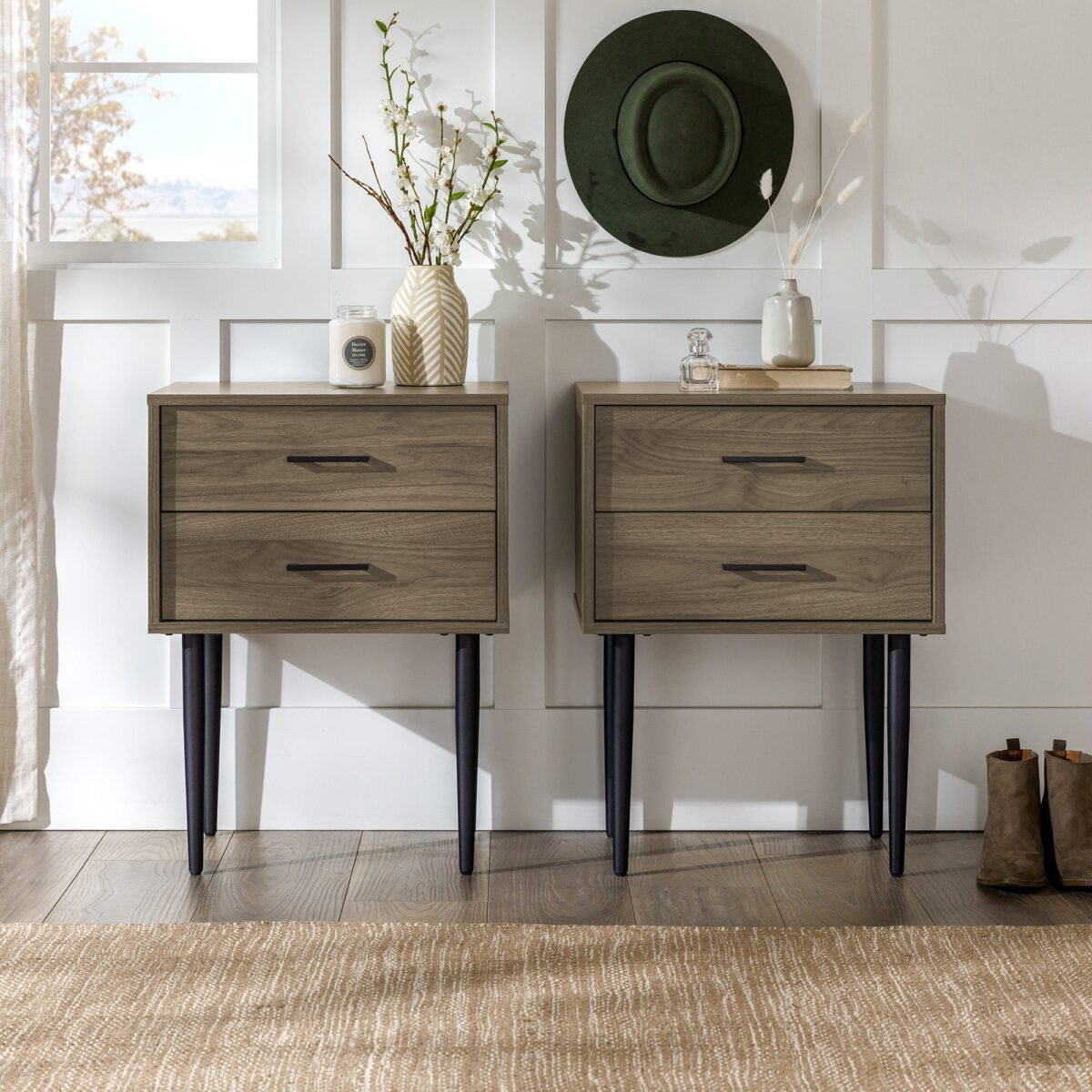 Olivia Two-Drawer Nightstand / Side Table, Set of 2 - Image 2