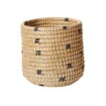 Elegant Black Nordic Basket - Durable Natural Fiber for Chic Scandinavian Decor