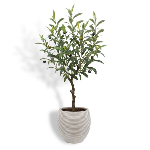 34" Lifelike Artificial Olive Topiary Tree in Mediterranean Decorative Pot