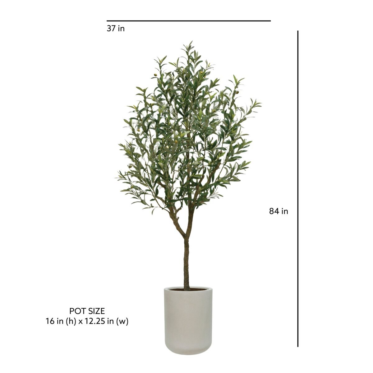 Artificial 7' Olive Tree with Artisan Mediterranean Planter - Image 5