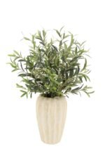 30" Faux Olive Arrangement in Artisan Vase - Image 7