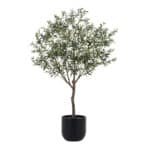 CG Hunter 6.5' Lifelike Faux Olive Tree in Sleek Black Pot – Elegant Home Decor