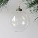 Elegant 4" Clear Glass Ornament Set of 6 - Timeless Holiday Decor for Sparkling Christmas Trees