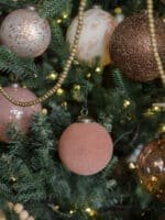 Set of 6 3-Inch Flocked Vintage Rose Glass Ornaments for Elegant Holiday Decor - Image 2