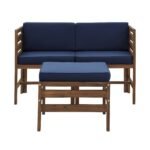 Sanibel 3-Piece Modular Acacia Chairs and Ottoman - Image 8